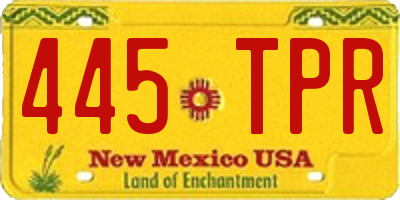 NM license plate 445TPR