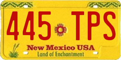NM license plate 445TPS