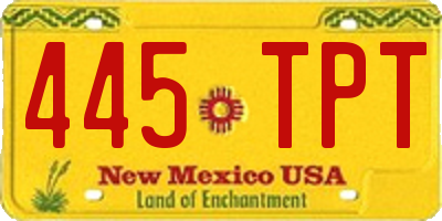 NM license plate 445TPT