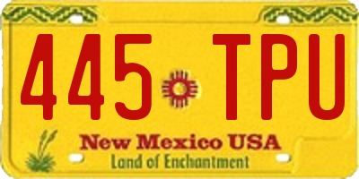 NM license plate 445TPU