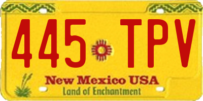 NM license plate 445TPV