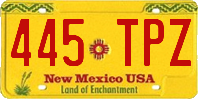 NM license plate 445TPZ