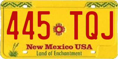 NM license plate 445TQJ