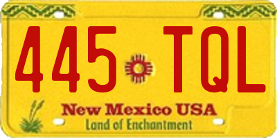 NM license plate 445TQL