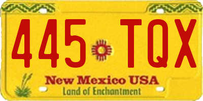 NM license plate 445TQX