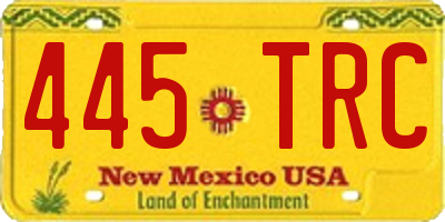 NM license plate 445TRC