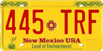 NM license plate 445TRF