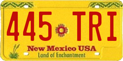 NM license plate 445TRI