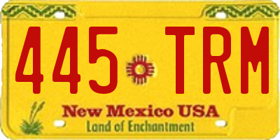NM license plate 445TRM