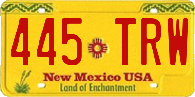 NM license plate 445TRW