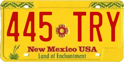 NM license plate 445TRY