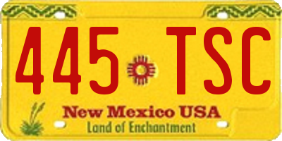 NM license plate 445TSC