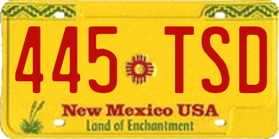 NM license plate 445TSD
