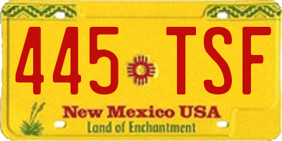 NM license plate 445TSF