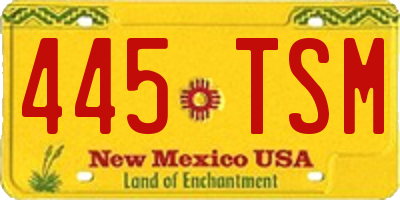 NM license plate 445TSM