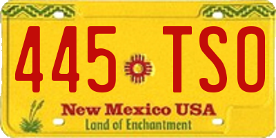 NM license plate 445TSO