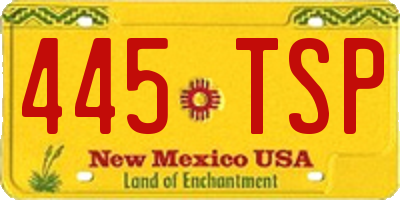 NM license plate 445TSP