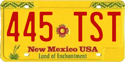 NM license plate 445TST