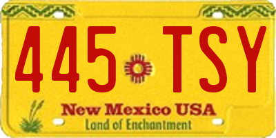 NM license plate 445TSY