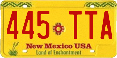NM license plate 445TTA