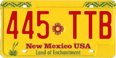NM license plate 445TTB