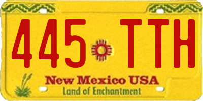 NM license plate 445TTH