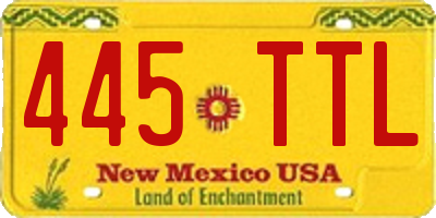NM license plate 445TTL