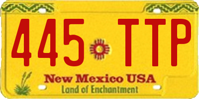 NM license plate 445TTP