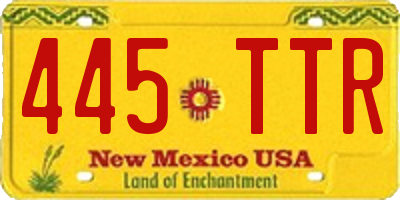 NM license plate 445TTR