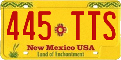 NM license plate 445TTS