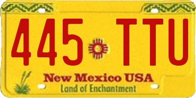 NM license plate 445TTU