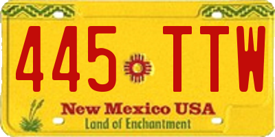 NM license plate 445TTW