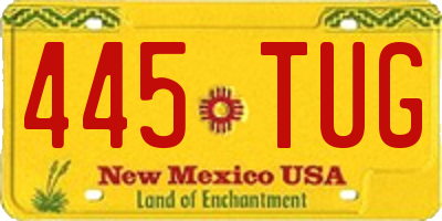 NM license plate 445TUG
