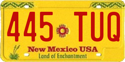 NM license plate 445TUQ