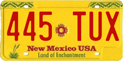 NM license plate 445TUX