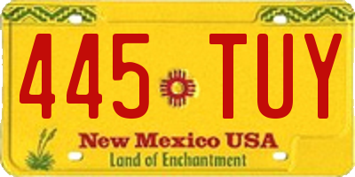 NM license plate 445TUY