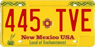 NM license plate 445TVE