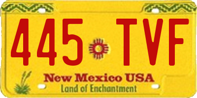 NM license plate 445TVF