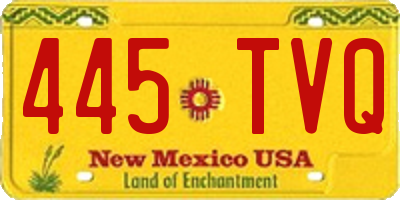 NM license plate 445TVQ