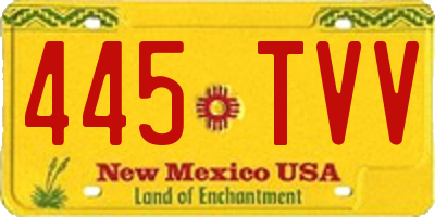 NM license plate 445TVV