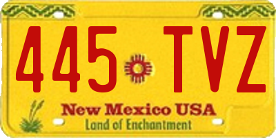 NM license plate 445TVZ