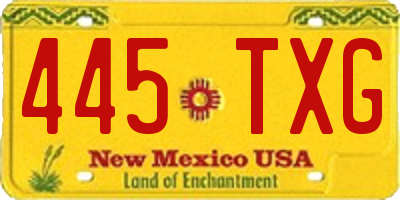 NM license plate 445TXG