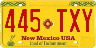 NM license plate 445TXY