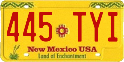 NM license plate 445TYI