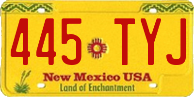 NM license plate 445TYJ
