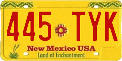 NM license plate 445TYK