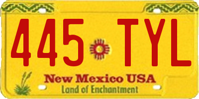 NM license plate 445TYL