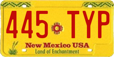 NM license plate 445TYP