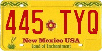 NM license plate 445TYQ