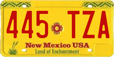 NM license plate 445TZA